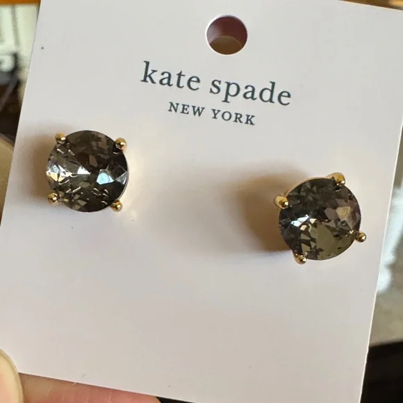 Kate Spade Gumdrop Stud Earrings Black Crystal NWT - Picture 5 of 5